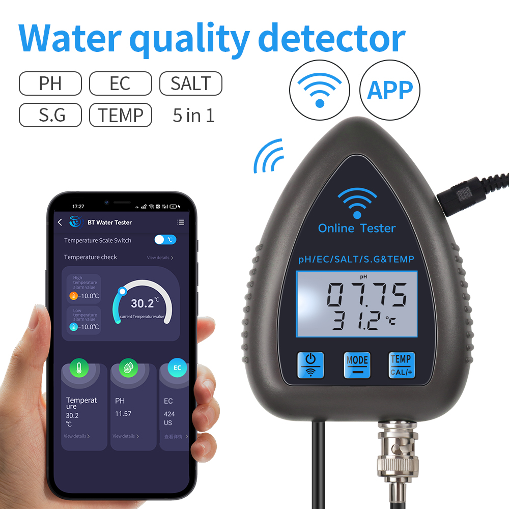 Marine Aquarium Water Analyzer - Tuya WiFi 5 in 1 Water