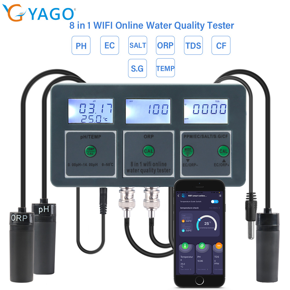 Marine Aquarium Water Analyzer - YAGO 8 in 1 WiFi Aquarium