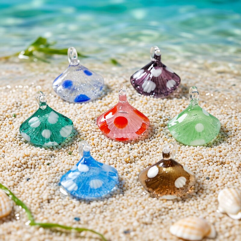 Aquarium Marine Color - Colorful Mini Sea Shell Charm Glass