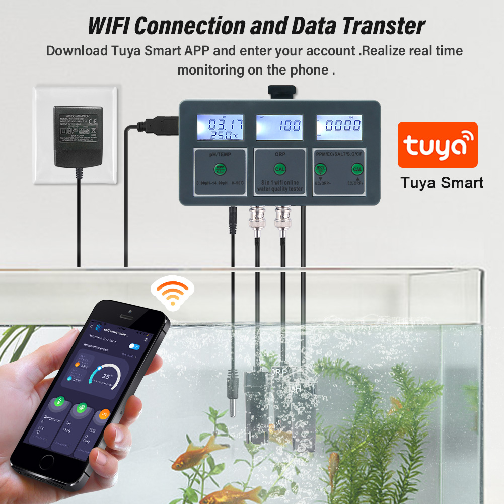 WiFi Tuya Smart PH Meter Data  - Marine Aquarium Water Analyzer review and price