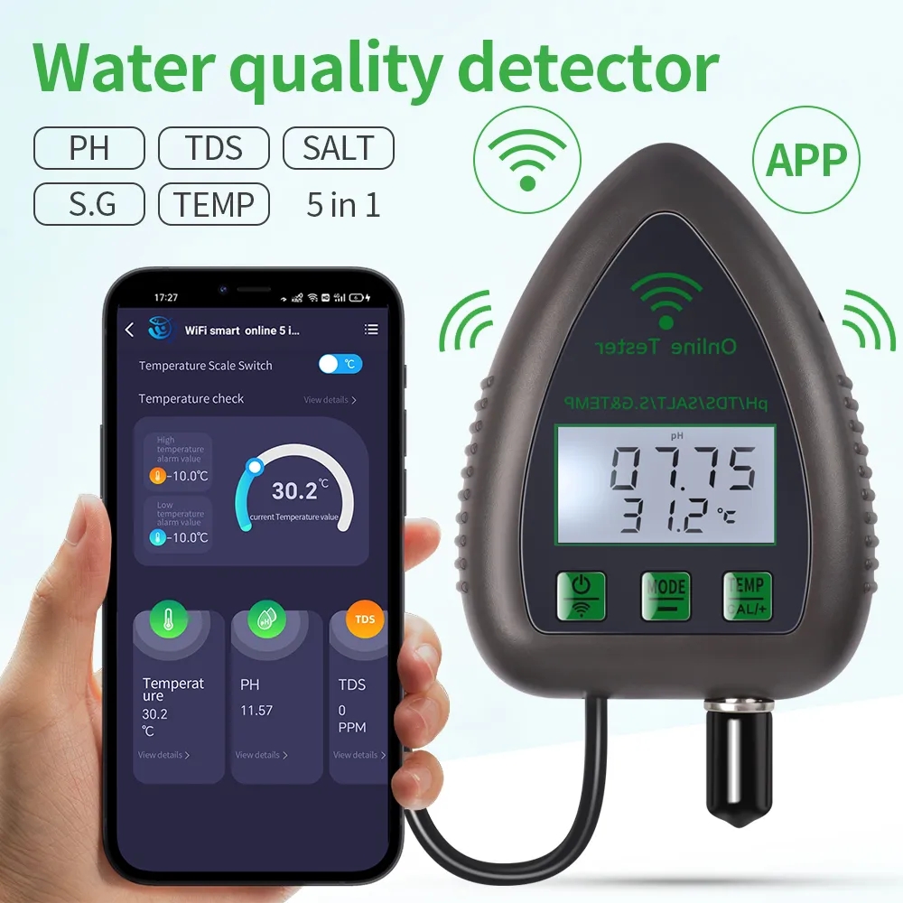 Tuya WiFi 5 in1 Water Quality  - Marine Aquarium Water Analyzer review and price