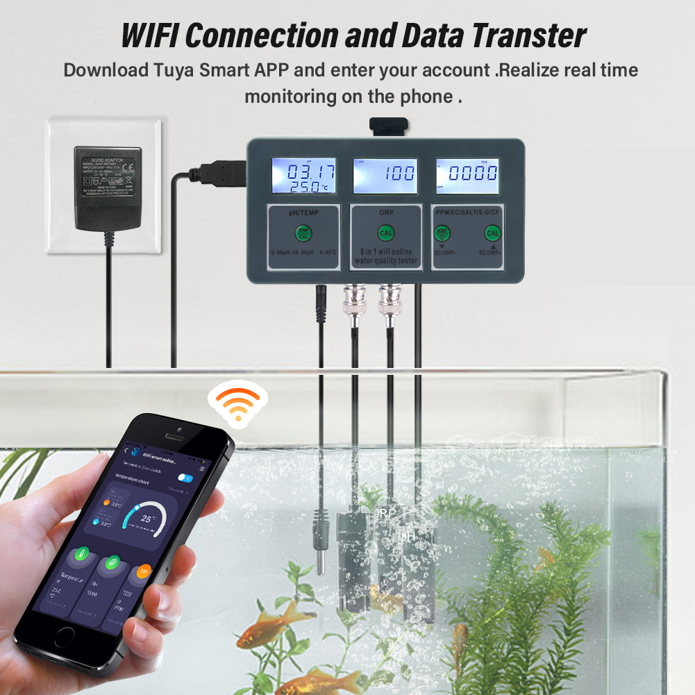 YAGO 8 in 1 WiFi Aquarium Wate - Marine Aquarium Water Analyzer review and price